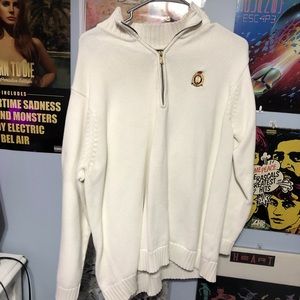 Ralph Lauren White Quarter Zip Sweater